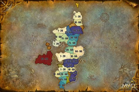 Vanilla Wow Zones By Level Map New River Kayaking Map