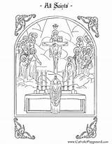 Catholic Saints Playground Bambini Religione Souls sketch template