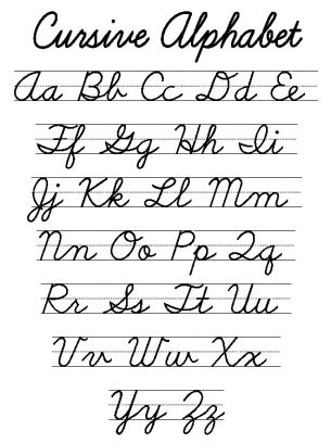 cursive alphabet cursive alphabet worksheet