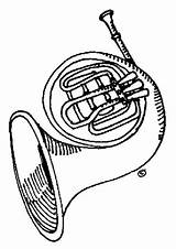 Instrumentos Viento Pintar Laminas Trompa Instrumento sketch template