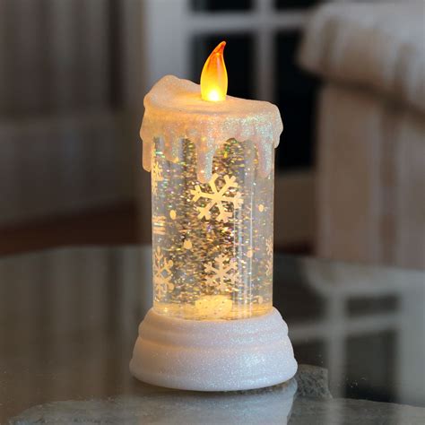 christmas water glitter candle decoration led light  flicker flame