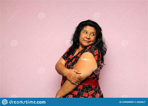 Body Positive Overweight Adult Laina Woman Shows Her Arm Recently