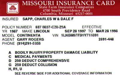 insurance card template state farm