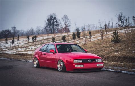 wallpaper tuning volkswagen red drives style stance