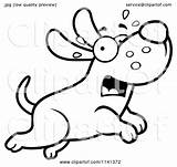 Dog Scared Clipart Running Cartoon Outlined Coloring Vector Thoman Cory Royalty sketch template