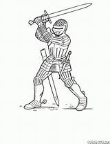 Espada Caballero Caballeros Colorkid Soldados sketch template