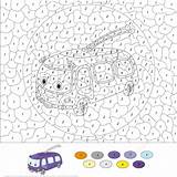 Number Color Coloring Pages Cars Trolleybus Funny Printable Car Traffic Worksheets Categories Popular Transport sketch template