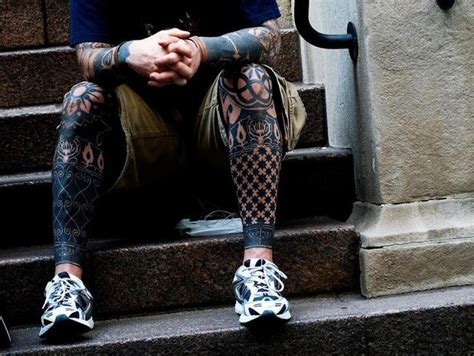 fence texture blackwork tattoos on legs best tattoo ideas gallery