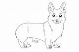 Corgi Welsh Lineart Kolorowanki Dogs Pembroke Sketching sketch template