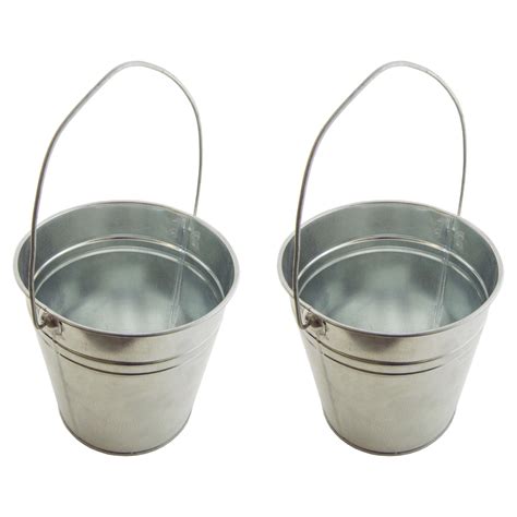 set   galvanized metal pail buckets  handles  tall