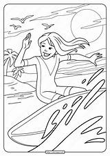 Coloring Pages Surfer Surfing Printable Girl Crayola Colouring Color Print Girls Wet Surf Kids Pdf Sheets Christmas Wild Sports Drawings sketch template