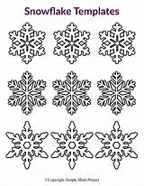 Snowflake Template Snowflakes Cutouts Stencils Simplemomproject sketch template
