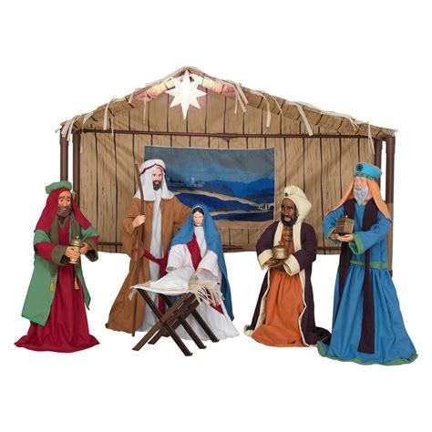 holiday living  ft realistic nativity set  lowescom