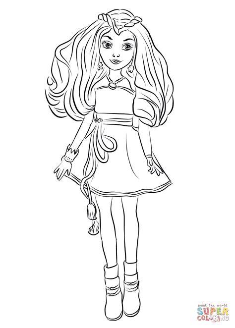 evie  descendants wicked world coloring page  printable