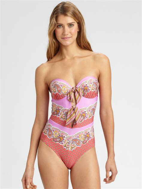 Nanette Lepore Onepiece Paisley Lover Swimsuit In Violet Pink Lyst