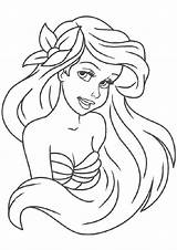 Ariel Coloring Mermaid Pages Little Princess Printable Disney Gorgeous Looking Color Print sketch template