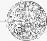 Steampunk Horlogerie Mechanism Uhrwerk Cogs Repeater Girard Perregaux sketch template