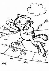 Garfield Roller Skates Rodin sketch template