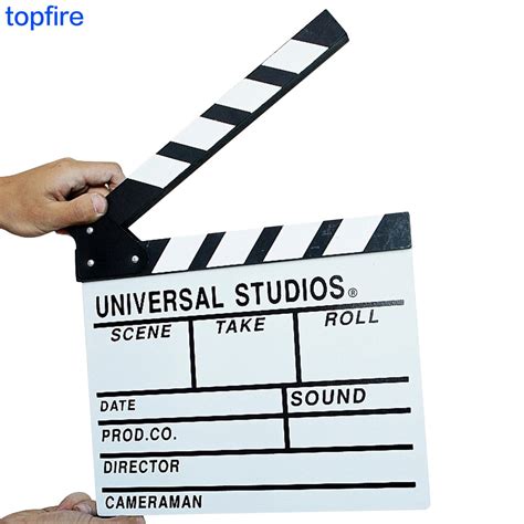 wooden film video director clapboard  cut action scene slateboard clapper board black white