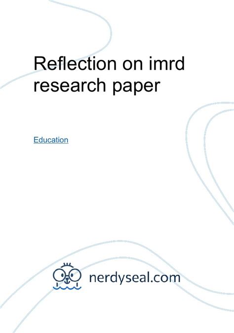 reflection  imrd research paper  words nerdyseal