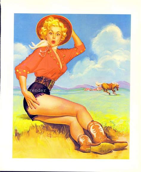 Thrown Off Blond Cowgirl Vintage Pinup Girl Poster Print To Etsy