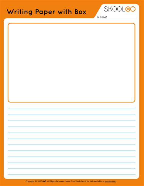 writing paper  picture box  worksheet  kids