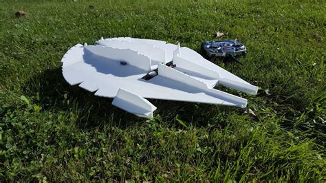 rc star wars millenium falcon prototype  flight youtube