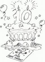 Birthday Coloring Cake Pages Anniversaire Printable Coloriage Happy Dessin Age 10th Joyeux F28e Imprimer Colorier Carte Ans Book Enfant Kids sketch template