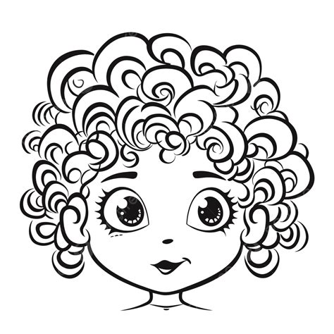 child  curly hair coloring page outline sketch drawing vector wing