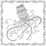 Coloring Pages Basford Ocean Johanna Lost Jellyfish Adult Book Jellies Mandala Colouring Google Animal Secret Color Books Printable Színez Jelly sketch template