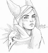 Xayah Line Legends League Deviantart sketch template