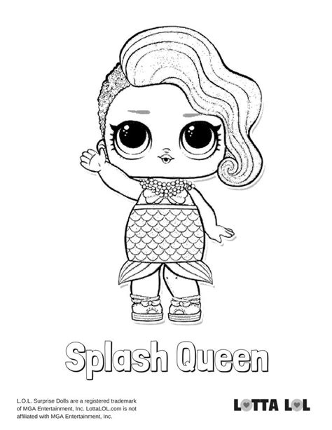 splash queen coloring page lotta lol unicorn coloring pages bee