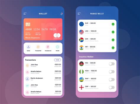 wallet app finance app android app design app