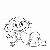 Crawling Coloring Clipart Cartoon Cliparts Babies Baby Library 09kb 300px sketch template