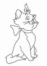 Marie Coloring Pages Cat Aristocats Disney Beautiful Kitten Print Girl Library Clipart Color Comments Hellokids Popular Coloringhome Online sketch template