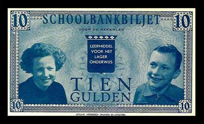 bankbiljetten  netherlands nederland  gulden schoolgeld unc hansmunt