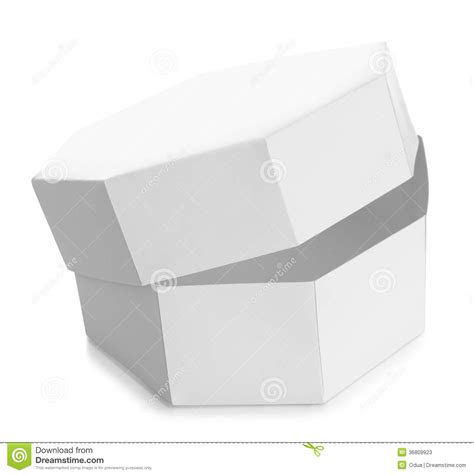 white octagon shaped box stock  image
