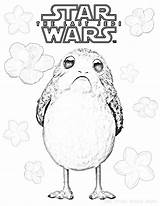 Porg Porgs Starwars Jedi sketch template