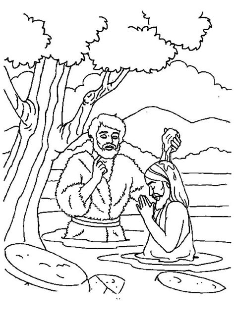 depiction  jesus baptism coloring pages  place  color