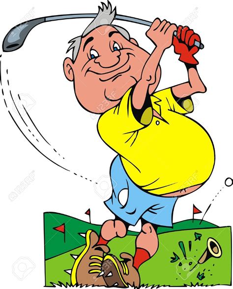 illustrated smiling  golfer   white background royalty  cliparts vectors  stock
