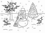 Iarna Colorat Krajobraz Zima Planse Kolorowanka Desene Craciun Snowman Snow Zapada sketch template
