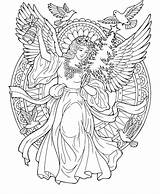 Coloring Angel Pages Christmas Drawing Adults Adult Realistic Color Drawings Print Printable Colouring Sheets Colorit Angels Kids 8th Book Mandala sketch template