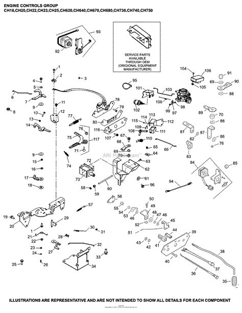 kohler ch  kubota  hp  kw parts diagram  engine controls group    ch