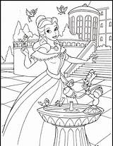 Belle Coloring Princess Pages Getcolorings Printable Color sketch template