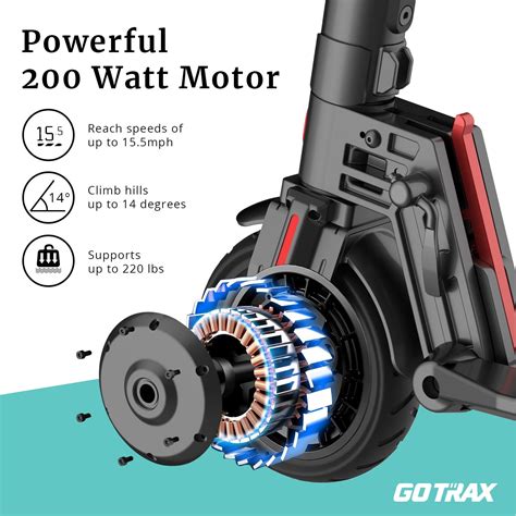buy gotrax foldable electric scooter   solid tires  motor  mph  wh