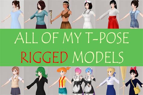 All Of My T Pose Rigged Girls 3d Cgtrader