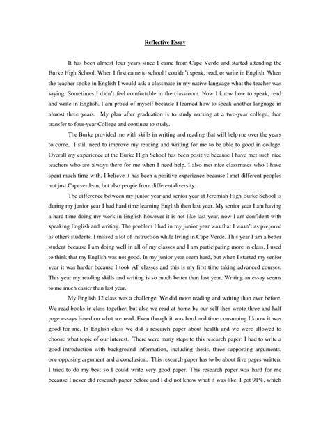 academic  reflection essay high school