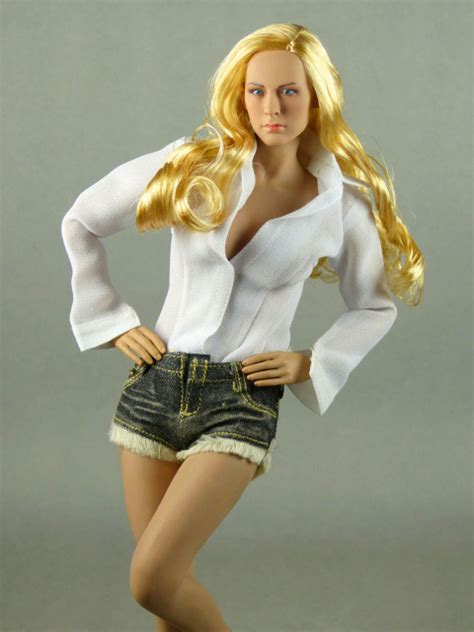 Ac Play 1 6 Scale Female White Lowcut Blouse And Deep Blue