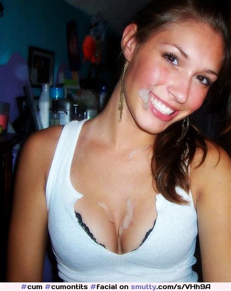 Cum Cumontits Facial Amatuer Smile Brunette Sexy