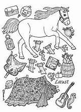 Paper Dolls Horses Doll Horse Coloring Heste Colour Pages Karen Til Farvelægge Påklædningsdukker Colours Kiss French Og Farver Frida På sketch template